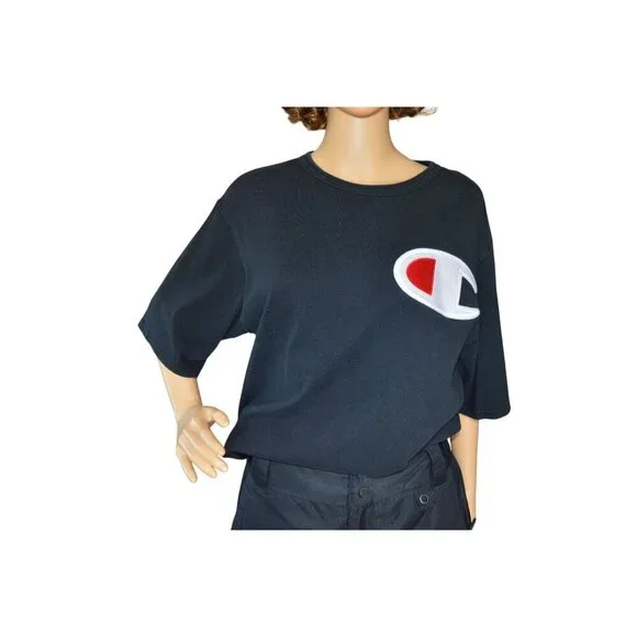 Vintage 90s Champion Big C Logo T Shirt 100% Cotton Mens Size XL Casual Sportswe - Picture 7 of 7